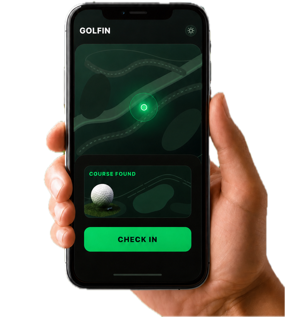開発中のGPS・チェックイン機能を表示したスマートフォン